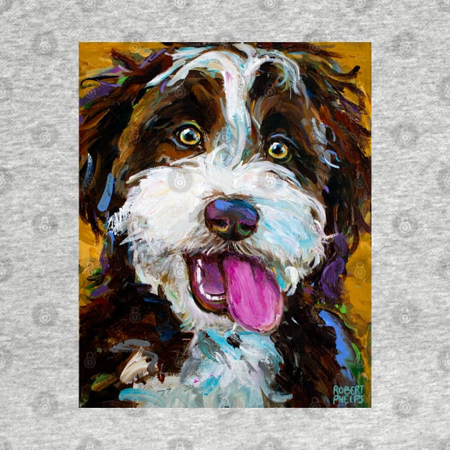 Happy Autumn Aussiedoodle by RobertPhelpsArt